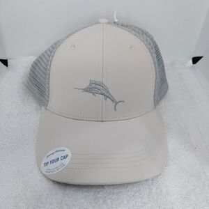 Tommy Bahama Tip Your Cap Hat Marlin Margarita Adjustable Baseball Beige/Gray